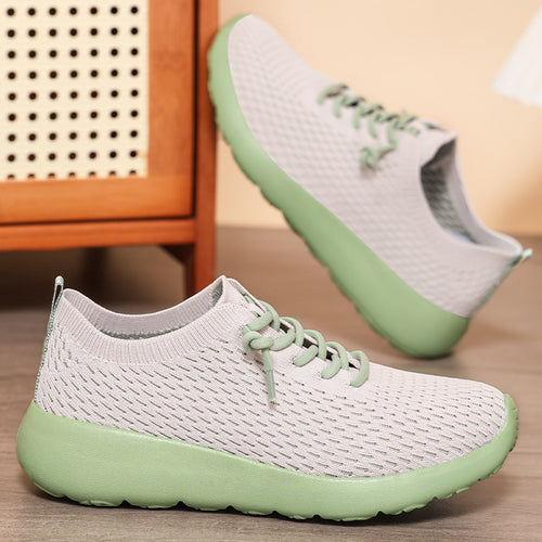 Damen Sportliche Freizeitsneakers mit elastischer Mesh-Oberfläche R&B