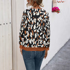 Damen Freizeitpullover mit modernem Leopardenmuster R&B