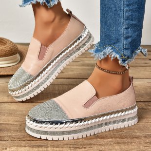 Damen Modische Slip-On Sneakers mit Glamourösem Obermaterial und Luftpolster R&B