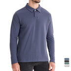 Herren langärmliges Polo-Shirt mit eleganter Knopfleiste und sportlichem Schnitt