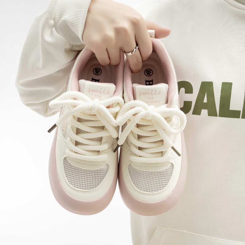 Damen Plattform Sneakers mit atmungsaktiver Mesh-Oberfläche und rutschfester Sohle