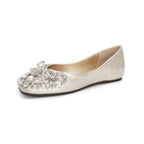 Damen Ballerinas mit funkelndem Strassbesatz und eleganter Schleife