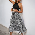 Damen Midi-Rock mit floralem Print und elastischem Bund