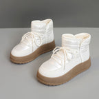 Damen modische Winterstiefeletten mit warmem Kunstfell und robuster Sohle R&B