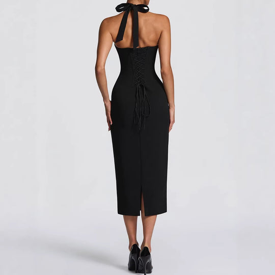 Damen Elegantes Bodycon-Kleid mit Halterdesign R&B