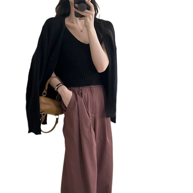 Damen Weicher Langarm-Cardigan mit Knopfleiste und bequemer Passform R&B