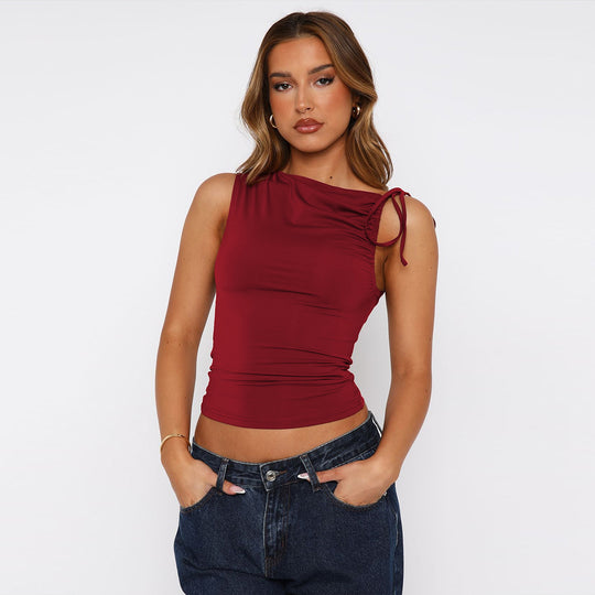 Damen Komfortables Wickeloberteil mit asymmetrischem Schnitt und verzierbarem Knoten R&B