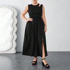 Damen Maxikleid mit seitlichem Schlitz und elegantem Design R&B