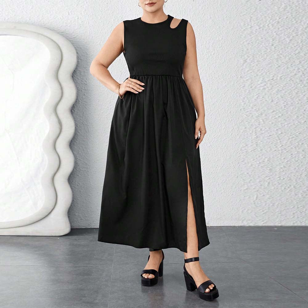 Damen Maxikleid mit seitlichem Schlitz und elegantem Design R&B