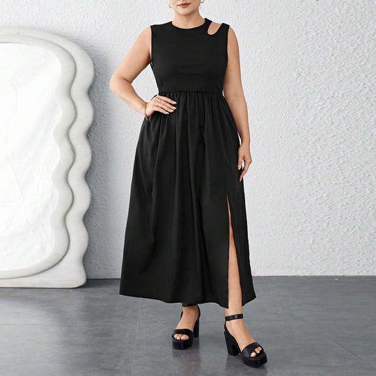 Damen Maxikleid mit seitlichem Schlitz und elegantem Design R&B