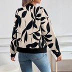 Damen Bomberjacke mit floralem Print und sportlichem Schnitt R&B
