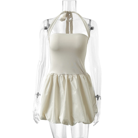 Damen Kleid mit schulterfreiem Design und lässigem Rock R&B