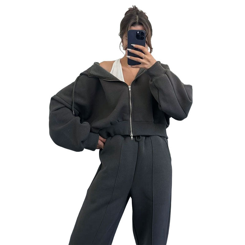 Damen oversized Kapuzenjacke mit hochwertigem Reißverschluss R&B