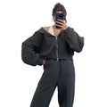 Damen oversized Kapuzenjacke mit hochwertigem Reißverschluss R&B