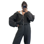 Damen oversized Kapuzenjacke mit hochwertigem Reißverschluss R&B