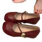 Damen elegante Ballerina-Schuhe mit dekorativer Schnalle und komfortablem Fußbett R&B