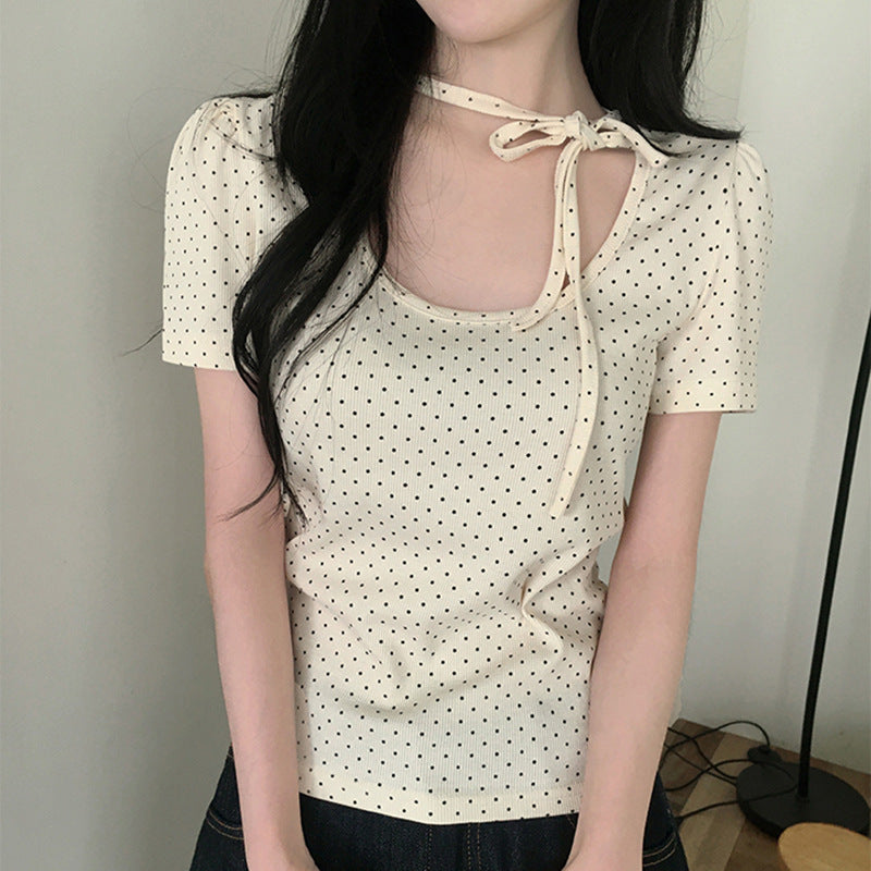 Damen Polka Dot Bluse R&B