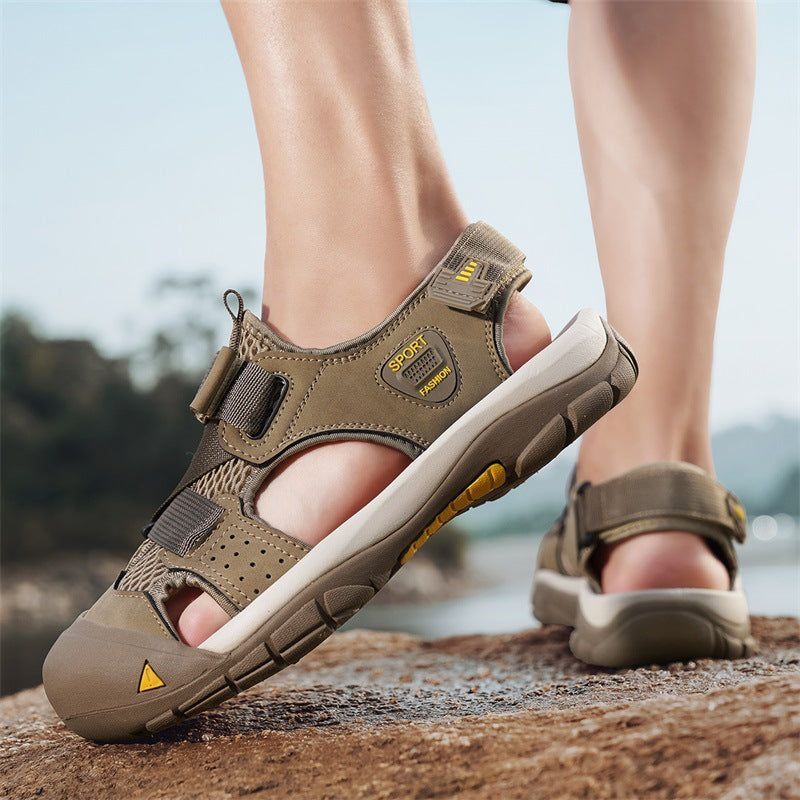 Herren Sportliche Outdoor-Sandalen mit verstellbarem Riemen und rutschfester Sohle R&B