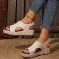 Damen Wedge Sandalen mit modischem Cut-out und elegantem Nietenrand R&B
