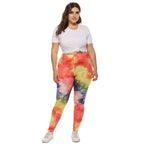 Damen farbenfrohe Leggings mit modernem Batikmuster R&B