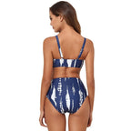 Damen Bikini-Set mit hoch geschnittenem Slip und transparentem Überrock R&B