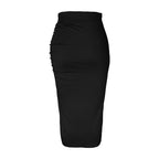 Damen Maxi-Rock mit hohem Schlitz und raffiniertem Rüschendesign R&B