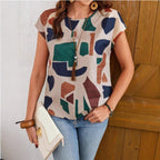 Damen lässige Bluse mit geometrischem Muster R&B