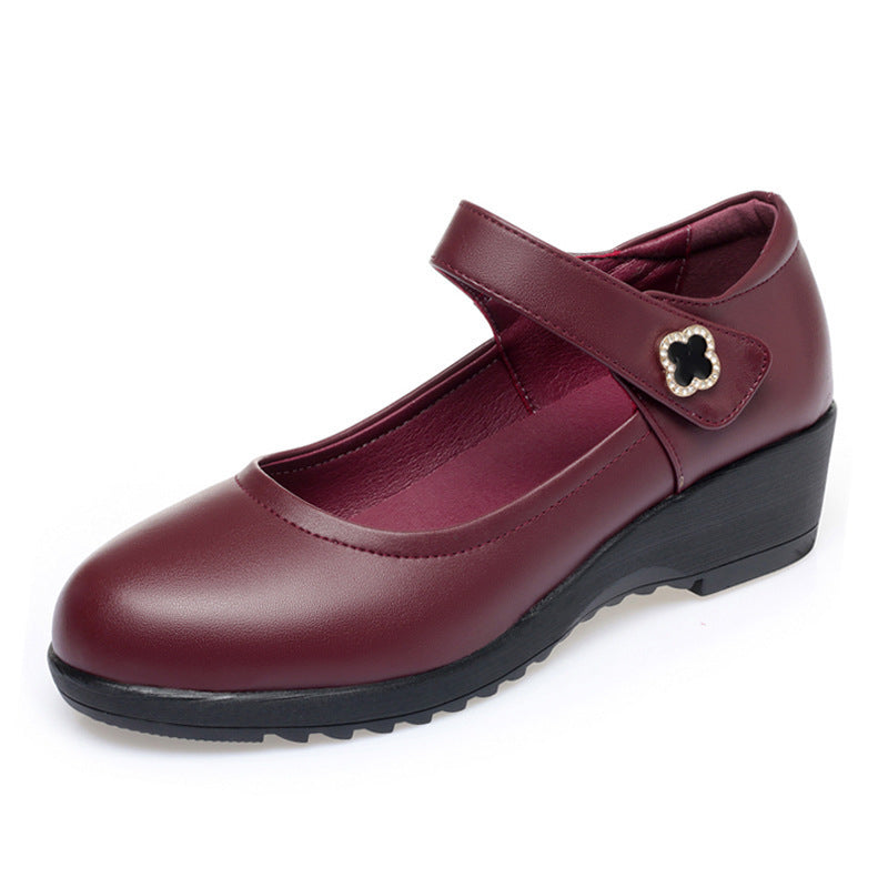 Damen Mary Jane Wedge-Schuhe mit verstellbarem Riemen und eleganter Schnalle R&B