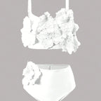 Damen Zweiteiliges Bikini-Set mit floralem Design und hochgeschnittenem Slip R&B