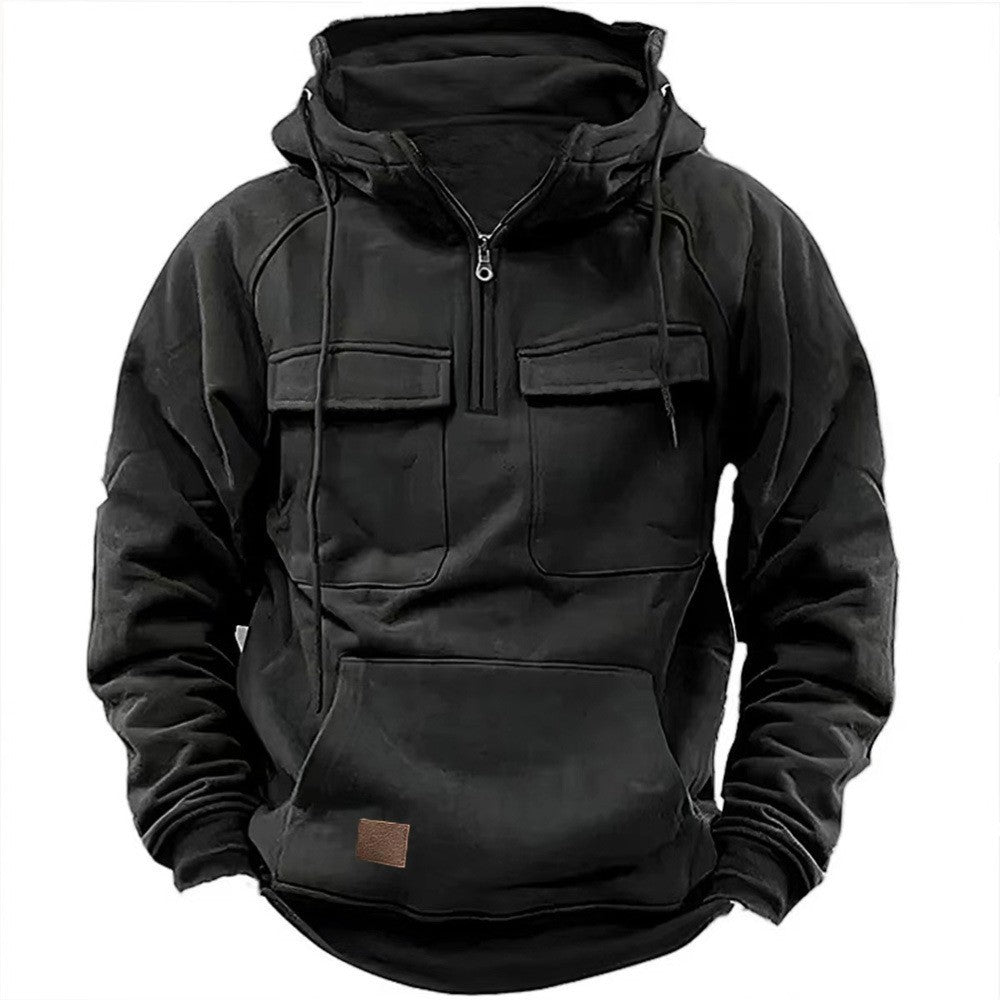 Herren funktionale Kapuzenpullover mit praktischen Taschen R&B
