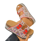 Damen Glamouröse Sandalen mit funkelnden Strasssteinen und bequemer Sohle