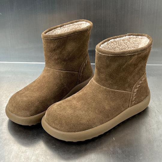 Damen bequeme Winterstiefel aus hochwertigem Wildleder mit kuscheligem Innenfutter R&B