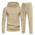 Herren Sportliches Hoodie-Set mit modischem Strukturdesign und elastischen Bündchen R&B