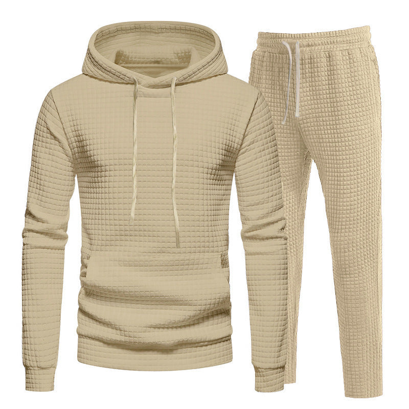 Herren Sportliches Hoodie-Set mit modischem Strukturdesign und elastischen Bündchen R&B