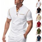 Herren Polo-Shirt mit modischem Henley-Kragen und praktischer Brusttasche