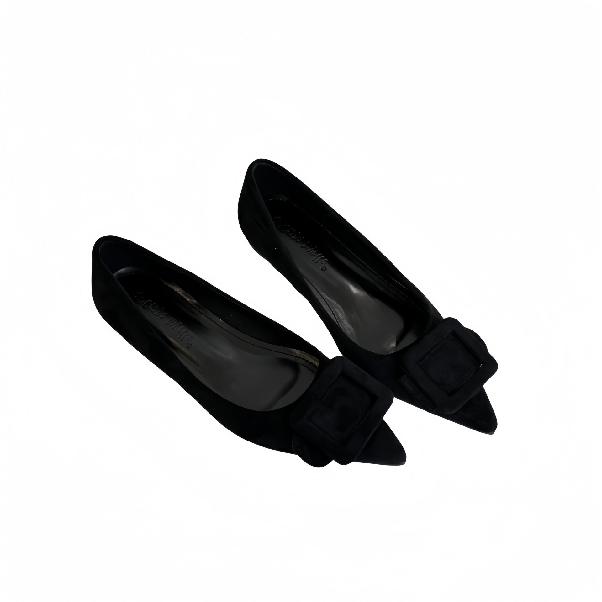 Damen elegante spitze Ballerinas mit modischem Schnallen-Detail R&B
