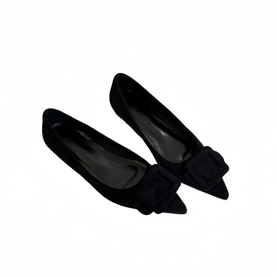 Damen elegante spitze Ballerinas mit modischem Schnallen-Detail R&B
