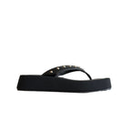 Damen modische Zehentrenner-Sandalen mit luxuriösem Nieten-Detail