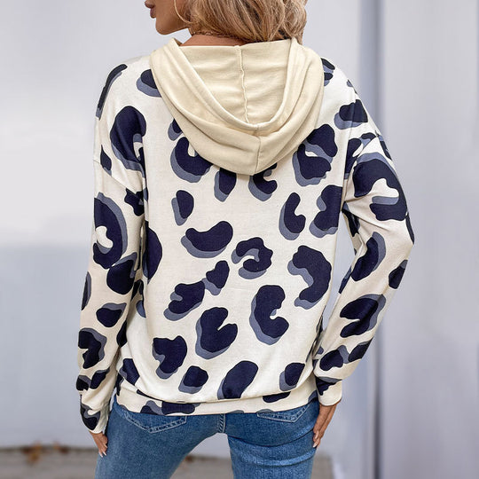 Damen lässiges Sweatshirt mit animalischem Muster und innovativem Cut-Out-Design R&B