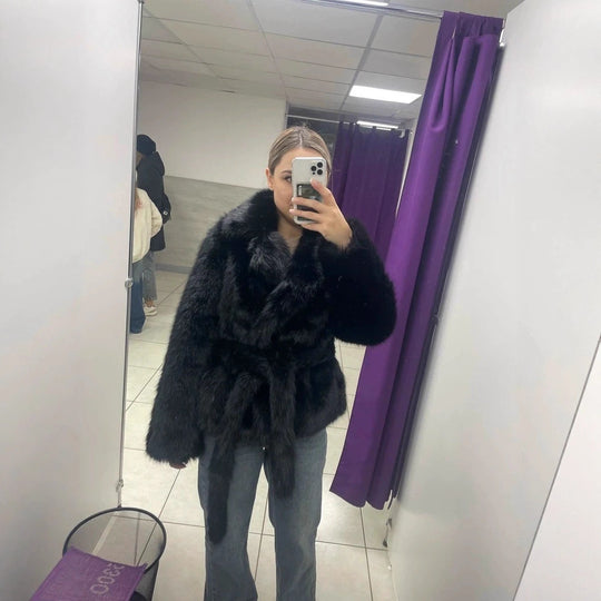 Damen Eleganter Trend-Faux-Fur-Bolero R&B