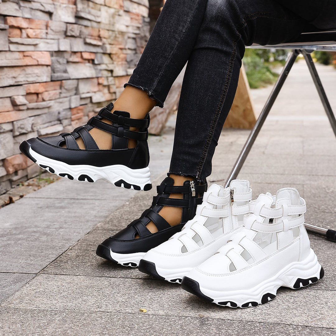 Damen Sportliche Riemensandalen mit Reißverschluss R&B