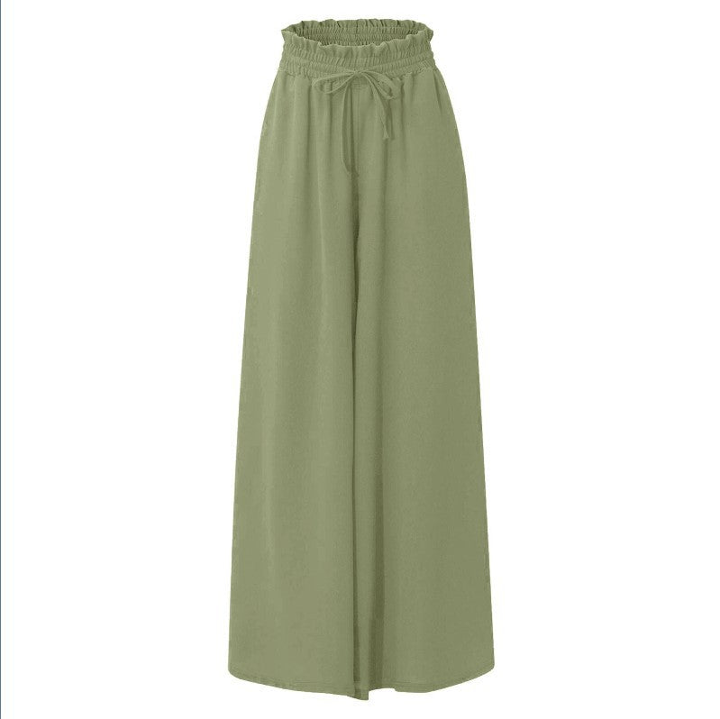 Damen Weite High-Waist-Hose mit elastischem Bund und praktischen Taschen R&B