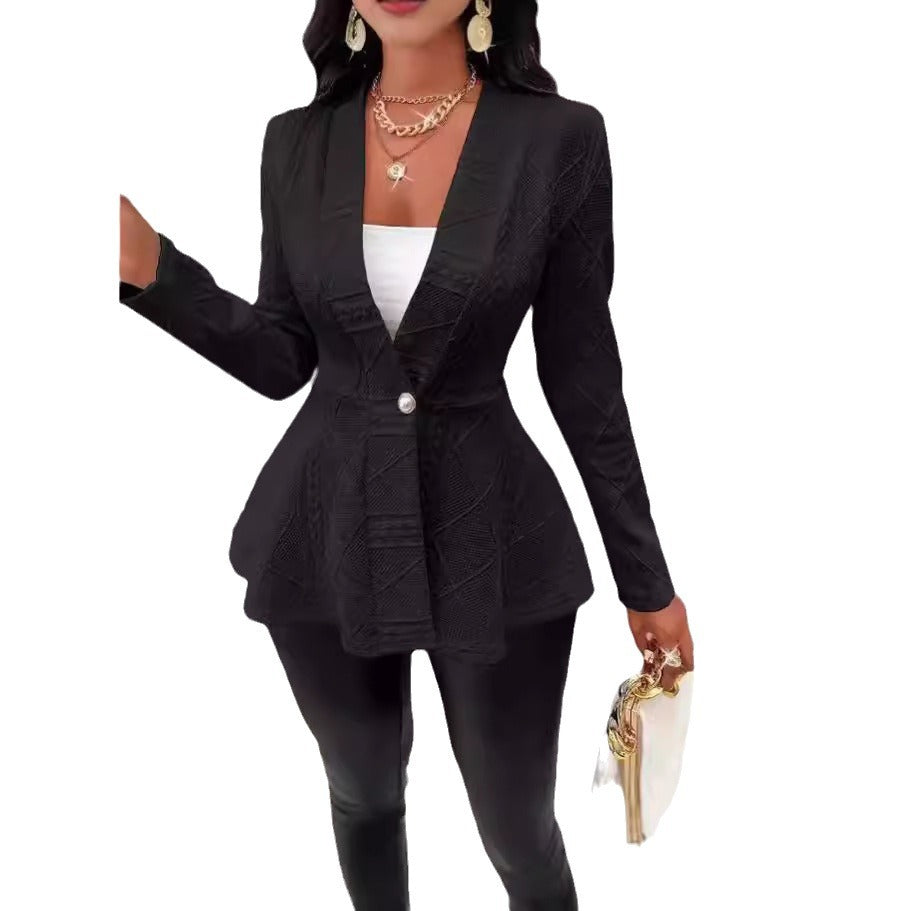 Damen elegante Blazerjacke mit strukturiertem Design und taillierter Silhouette R&B
