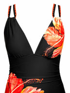 Damen Eleganter Badeanzug mit Blumenapplikationen R&B