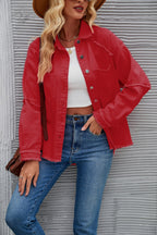 Damen Denimjacke mit lässigem Schnitt und fransigen Details R&B
