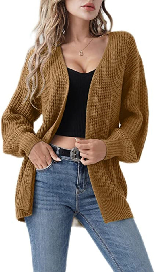 Damen Strickjacke mit offenen Kanten und luftiger Maschenstruktur R&B