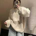 Damen Eleganter Pullover mit Perlendesign und lässigem Schnitt