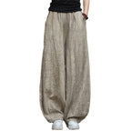Damen weite Hose mit strukturierter Oberfläche R&B