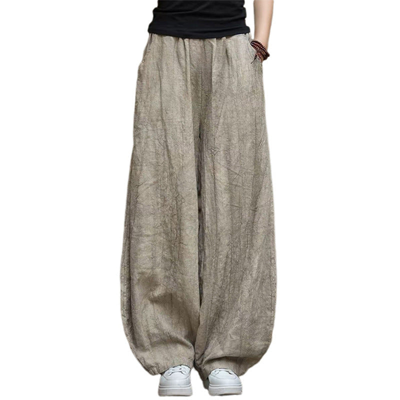 Damen weite Hose mit strukturierter Oberfläche R&B