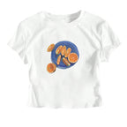 Damen Crop-T-Shirt mit fruchtigem Design und lässigem Schnitt R&B